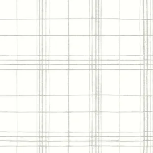 Inspired by Color Farmhouse Plaid wallpaper, color Linen & White, SKU FH4019