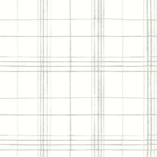 Inspired by Color Farmhouse Plaid wallpaper, color Linen & White, SKU FH4019
