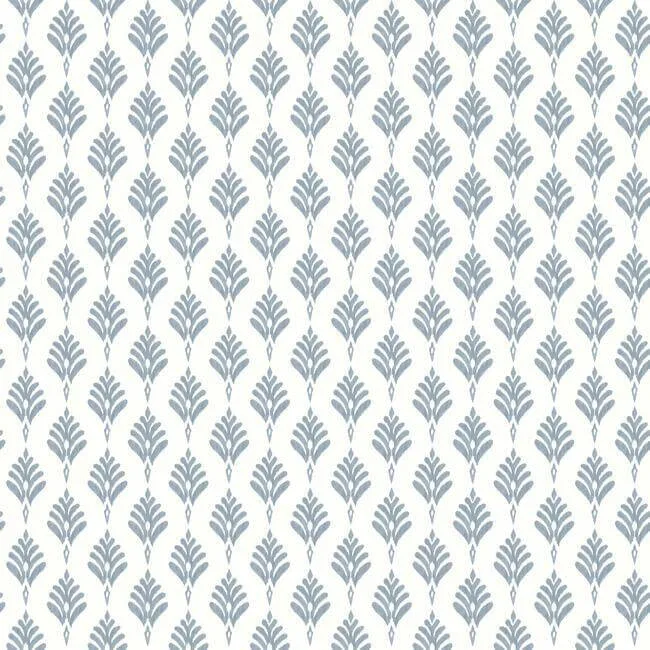 Inspired by Color French Scallop wallpaper, color Blue, SKU CV4459