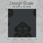 Inspired by Color Graphic Damask wallpaper, color Black, SKU BL0397