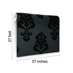 Inspired by Color Graphic Damask wallpaper, color Black, SKU BL0397