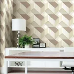 Inspired by Color Graphic Geo Blocks wallpaper, color White & Cream, SKU BW3881