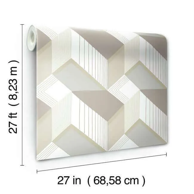 Inspired by Color Graphic Geo Blocks wallpaper, color White & Cream, SKU BW3881