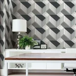 Inspired by Color Graphic Geo - Black & White Wallpaper | Buy Online Inspired by Color Graphic Geo wallpaper, color Black & White, SKU BW3882