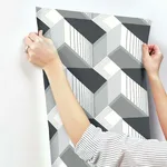 Inspired by Color Graphic Geo - Black & White Wallpaper | Buy Online Inspired by Color Graphic Geo wallpaper, color Black & White, SKU BW3882