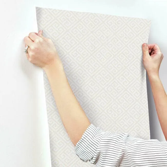 Inspired by Color Grecian Geometric wallpaper, color Pearl & White, SKU BW3991