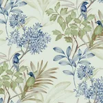 Inspired by Color Handpainted Songbird - Green & Blue Wallpaper | Buy Online Inspired by Color Handpainted Songbird wallpaper, color Green & Blue, SKU TL1928