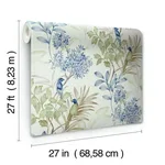 Inspired by Color Handpainted Songbird - Green & Blue Wallpaper | Buy Online Inspired by Color Handpainted Songbird wallpaper, color Green & Blue, SKU TL1928