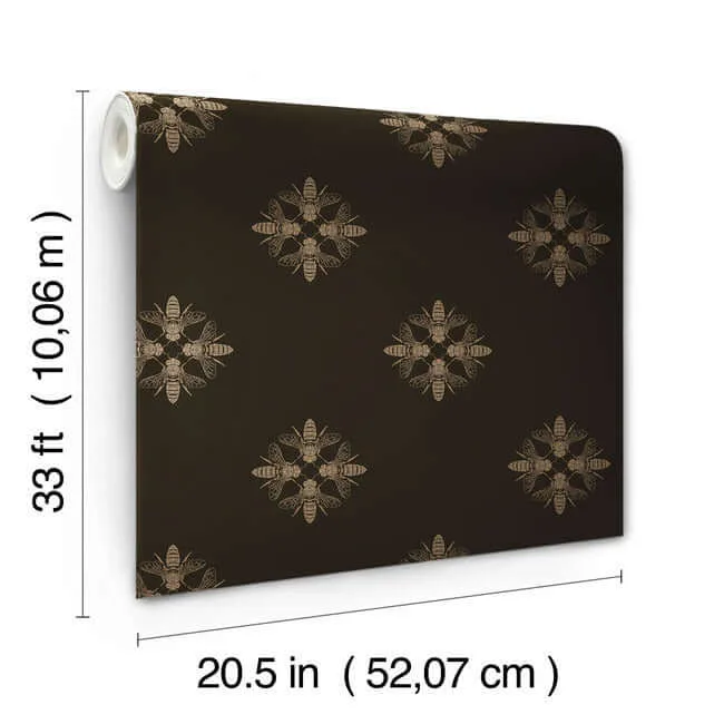 Inspired by Color Honey Bee - Gold & Black Wallpaper | Buy Online Inspired by Color Honey Bee wallpaper, color Gold & Black, SKU ON1642