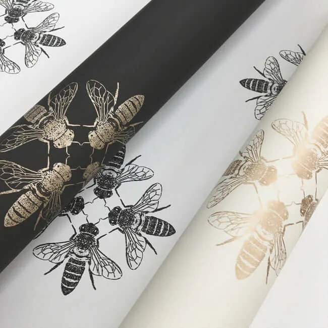 Inspired by Color Honey Bee - Gold & Black Wallpaper | Buy Online Inspired by Color Honey Bee wallpaper, color Gold & Black, SKU ON1642