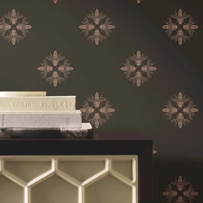 Inspired by Color Honey Bee - Gold & Black Wallpaper | Buy Online Inspired by Color Honey Bee wallpaper, color Gold & Black, SKU ON1642