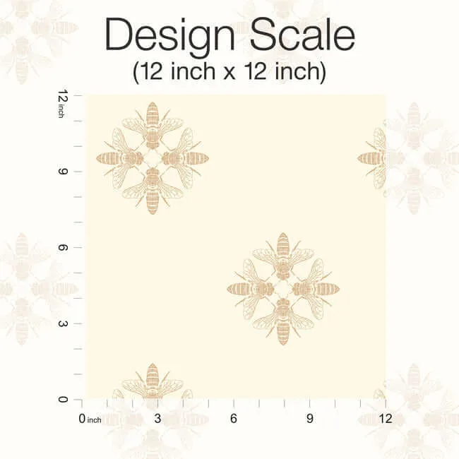 Inspired by Color Honey Bee - Gold & Cream Wallpaper | Buy Online Inspired by Color Honey Bee wallpaper, color Gold & Cream, SKU ON1641