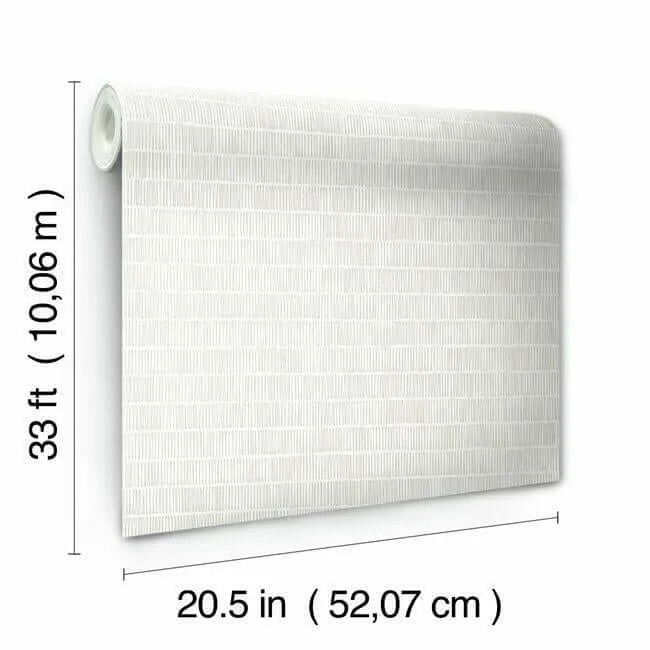 Inspired by Color Horizontal Hash Marks wallpaper, color White & Cream, SKU BW3812