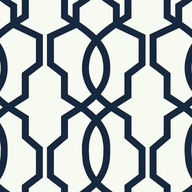 Inspired by Color Hourglass Trellis wallpaper, color Navy, SKU GM7521