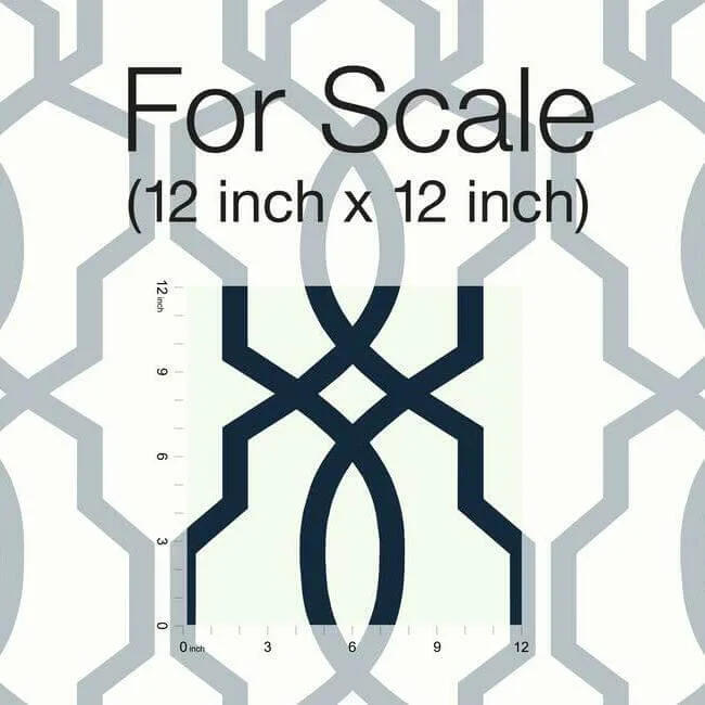 Inspired by Color Hourglass Trellis wallpaper, color Navy, SKU GM7521
