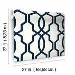 Inspired by Color Hourglass Trellis wallpaper, color Navy, SKU GM7521