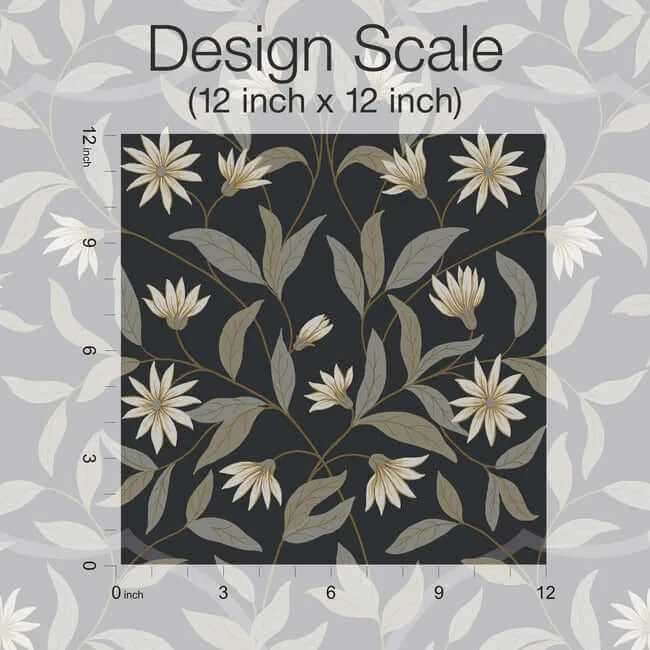 Inspired by Color Jasmine - Black Metallic Wallpaper | Buy Online Inspired by Color Jasmine wallpaper, color Black Metallic, SKU GO8257