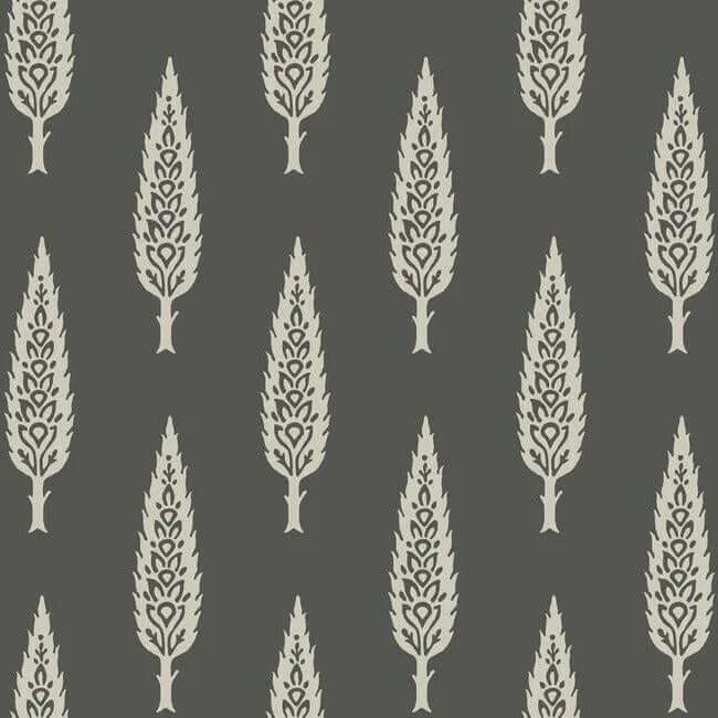 Inspired by Color Juniper Tree wallpaper, color Black & Taupe, SKU SS2607