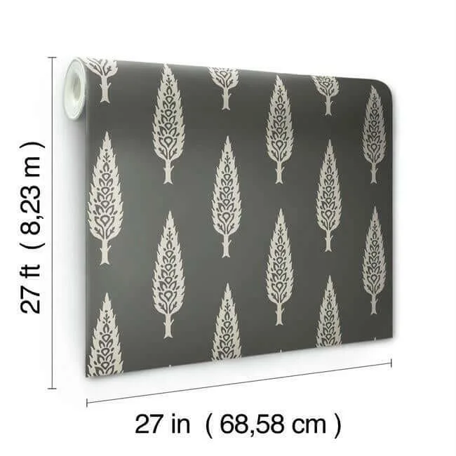 Inspired by Color Juniper Tree - Black & Taupe Wallpaper | Buy Online Inspired by Color Juniper Tree wallpaper, color Black & Taupe, SKU SS2607