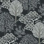 Inspired by Color Kimono Trees - Black Metallic Wallpaper | Buy Online Inspired by Color Kimono Trees wallpaper, color Black Metallic, SKU BW3852