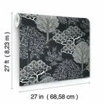 Inspired by Color Kimono Trees - Black Metallic Wallpaper | Buy Online Inspired by Color Kimono Trees wallpaper, color Black Metallic, SKU BW3852
