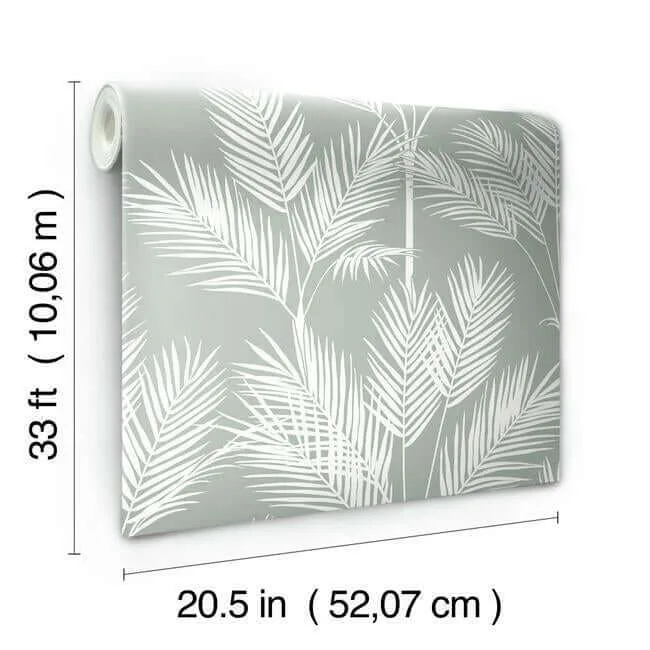 Inspired by Color King Palm Silhouette - Grey Wallpaper | Buy Online Inspired by Color King Palm Silhouette wallpaper, color Grey, SKU CV4412