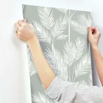 Inspired by Color King Palm Silhouette - Grey Wallpaper | Buy Online Inspired by Color King Palm Silhouette wallpaper, color Grey, SKU CV4412