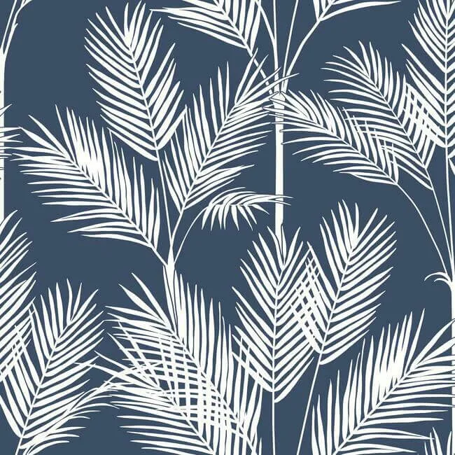 Inspired by Color King Palm Silhouette wallpaper, color Navy, SKU CV4410