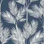 Inspired by Color King Palm Silhouette wallpaper, color Navy, SKU CV4410