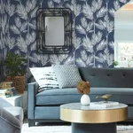Inspired by Color King Palm Silhouette wallpaper, color Navy, SKU CV4410