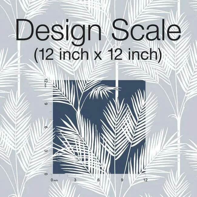 Inspired by Color King Palm Silhouette wallpaper, color Navy, SKU CV4410
