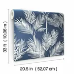 Inspired by Color King Palm Silhouette wallpaper, color Navy, SKU CV4410