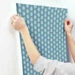 Inspired by Color Leaf Pendant - Blue Wallpaper | Buy Online Inspired by Color Leaf Pendant wallpaper, color Blue, SKU GR5963