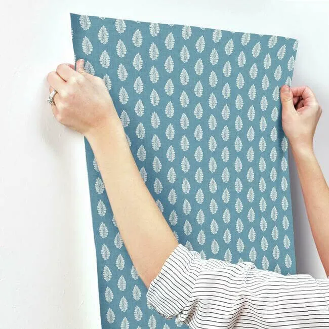Inspired by Color Leaf Pendant - Blue Wallpaper | Buy Online Inspired by Color Leaf Pendant wallpaper, color Blue, SKU GR5963