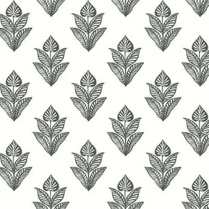 Inspired by Color Lotus Motif wallpaper, color Black & White, SKU BW3977