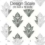 Inspired by Color Lotus Motif wallpaper, color Black & White, SKU BW3977