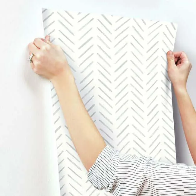 Inspired by Color Painted Herringbone - Grey Wallpaper | Buy Online Inspired by Color Painted Herringbone wallpaper, color Grey, SKU CV4453