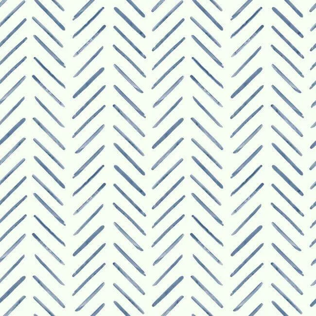 Inspired by Color Painted Herringbone wallpaper, color Navy, SKU CV4455