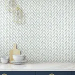 Inspired by Color Painted Herringbone - Navy Wallpaper | Buy Online Inspired by Color Painted Herringbone wallpaper, color Navy, SKU CV4455