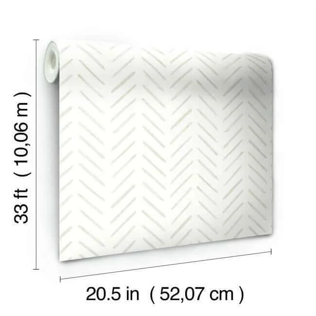 Inspired by Color Painted Herringbone - Off White Wallpaper | Buy Online Inspired by Color Painted Herringbone wallpaper, color Off White, SKU CV4456
