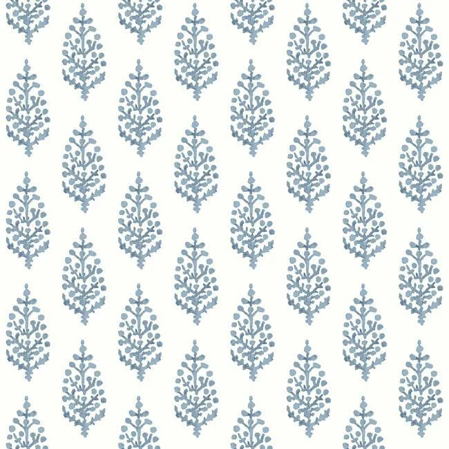 Inspired by Color Paisley On Calico wallpaper, color Blue, SKU FH4068