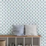 Inspired by Color Paisley On Calico - Blue Wallpaper | Buy Online Inspired by Color Paisley On Calico wallpaper, color Blue, SKU FH4068