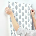 Inspired by Color Paisley On Calico - Blue Wallpaper | Buy Online Inspired by Color Paisley On Calico wallpaper, color Blue, SKU FH4068
