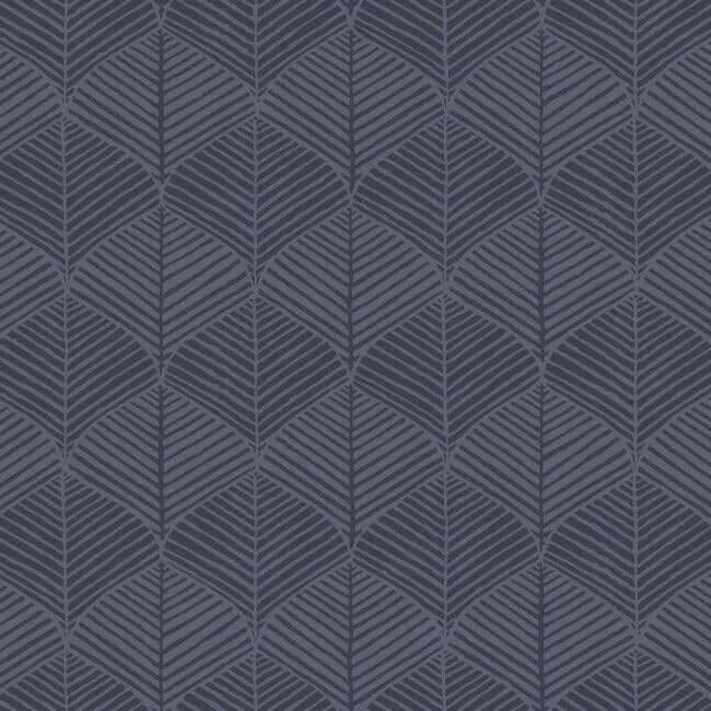 Inspired by Color Palm Thatch wallpaper, color Navy, SKU SS2564