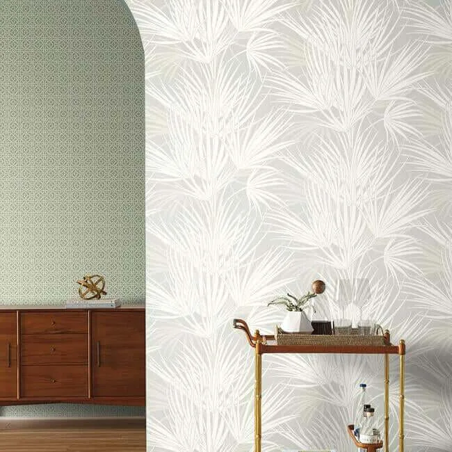 Inspired by Color Palmetto - Grey Wallpaper | Buy Online Inspired by Color Palmetto wallpaper, color Grey, SKU SS2541