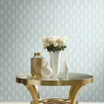 Inspired by Color Small Scale Ogee wallpaper, color Blue, SKU DM5026