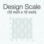 Inspired by Color Small Scale Ogee wallpaper, color Blue, SKU DM5026