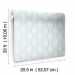 Inspired by Color Small Scale Ogee wallpaper, color Blue, SKU DM5026