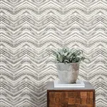 Inspired by Color Petite Watercolor Chevron - Black & White Wallpaper | Buy Online Inspired by Color Petite Watercolor Chevron wallpaper, color Black & White, SKU BW3911