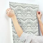 Inspired by Color Petite Watercolor Chevron - Black & White Wallpaper | Buy Online Inspired by Color Petite Watercolor Chevron wallpaper, color Black & White, SKU BW3911